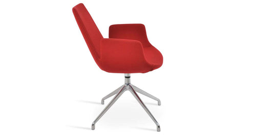 Eiffel Arm Spider Swivel Chair-Fabric by SohoConcept, showing side view of eiffel arm spider swivel chair-fabric.