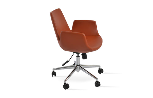 Eiffel Office Arm Chair by SohoConcept - Chrome Finish, Brick PPM-S.