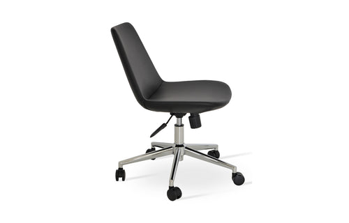 Eiffel Office Chair by SohoConcept - Chrome Finish, Black Leatherette.