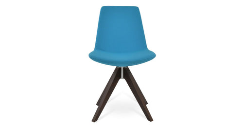 Eiffel Pyramid Swivel Dining Chair-Fabric by SohoConcept, showing front view of eiffel pyramid swivel dining chair-fabric