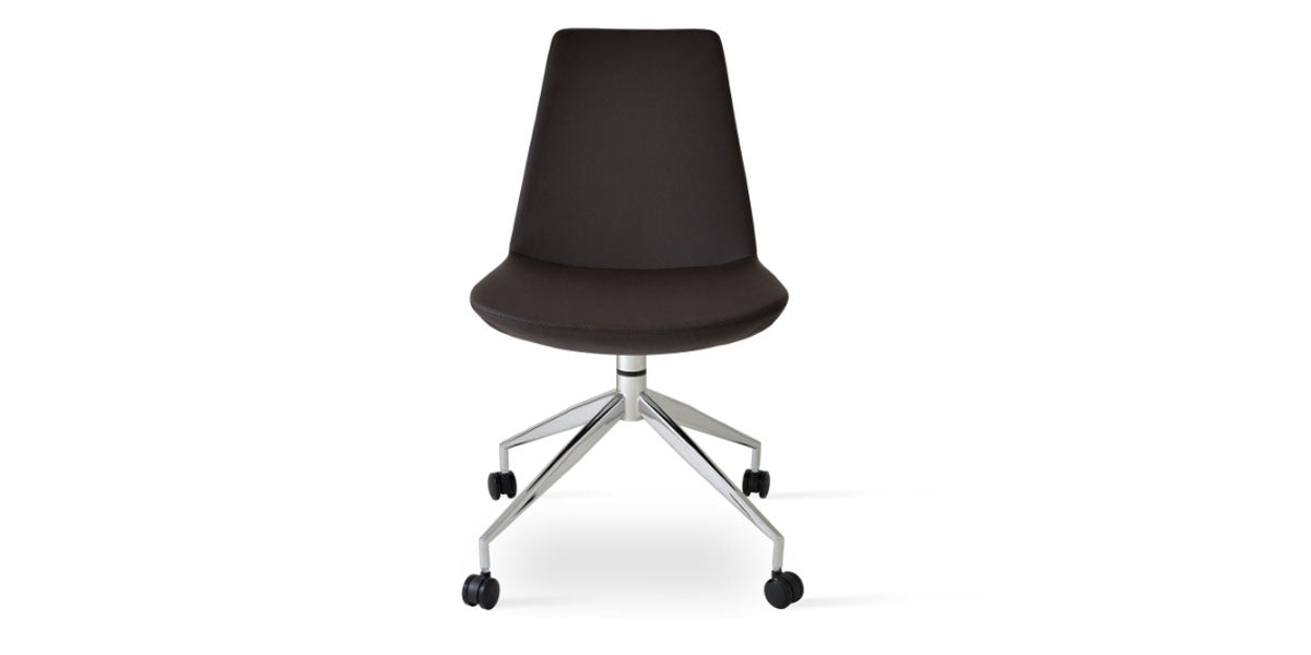 Eiffel Spider Swivel Chair with Casters by SohoConcept, showing front view of eiffel spider swivel chair with casters.