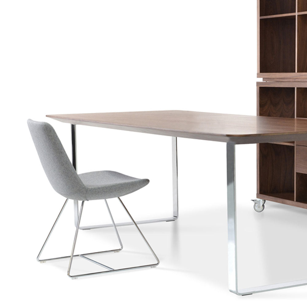 Eiffel Wire Dining Chair-Fabric by SohoConcept, showing eiffel wire dining chair in live shot.