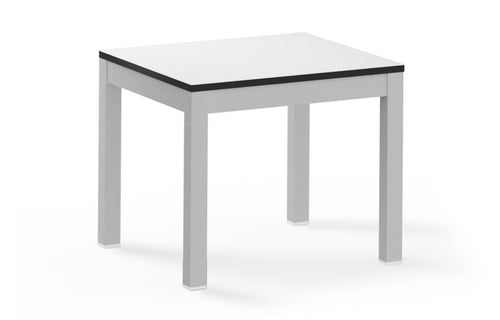 Ekka HPL Side Table by Mamagreen - Small, White Sand Aluminum, Alpes White HPL.