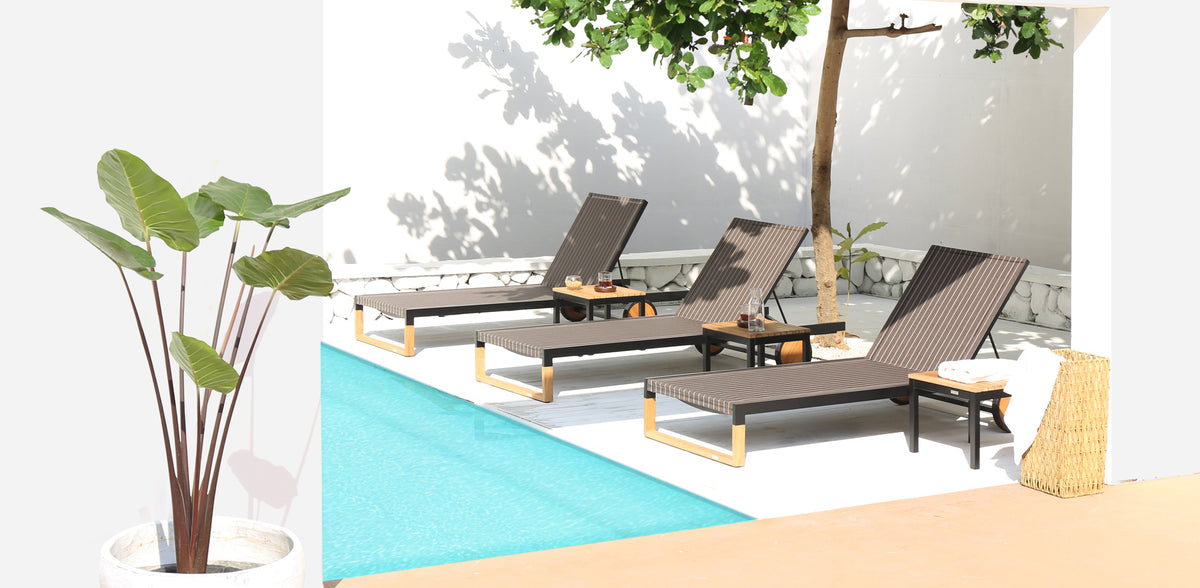Ekka Teak Side Table by Mamagreen, showing ekka teak side tables in live shot.