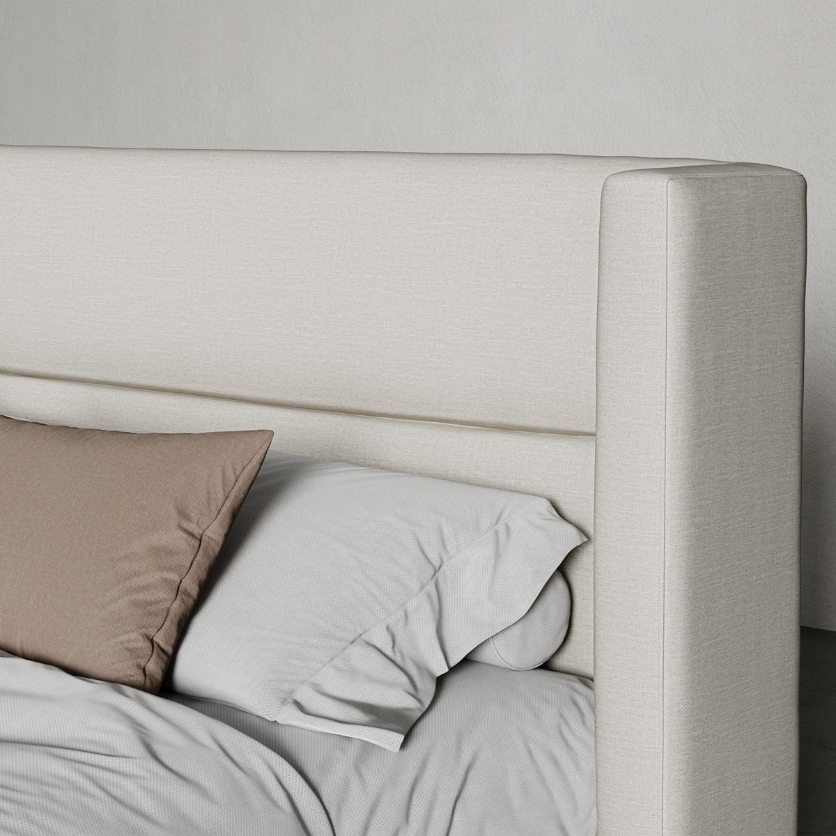 Elden Bed by Viesso, showing closeup view of elden bed in live shot.