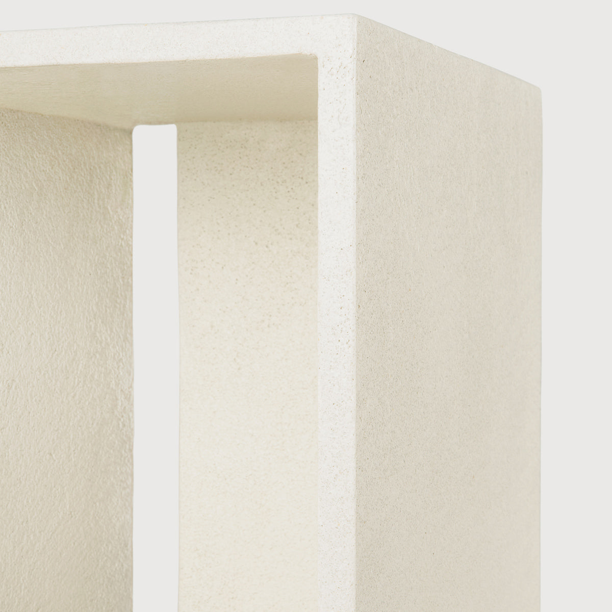Elements Bedside Table by Ethnicraft, showing closeup view of elements bedside table in studio shot.