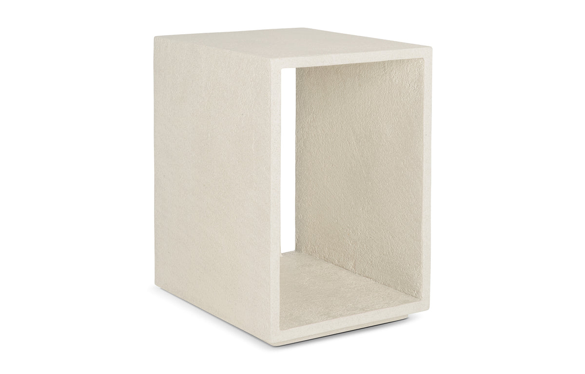 Elements Bedside Table by Ethnicraft - Off White Varnished Microcement.