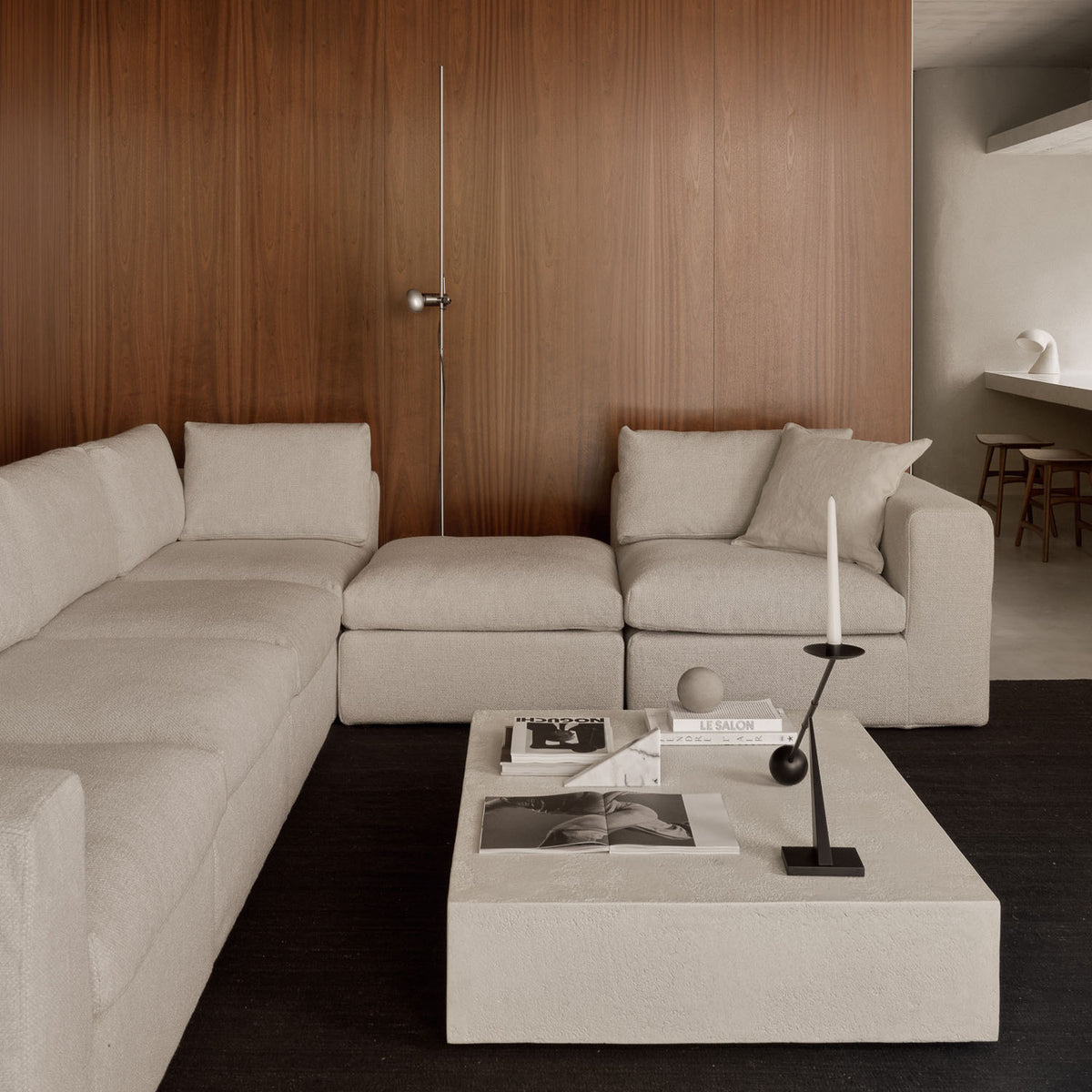 Elements Coffee Table by Ethnicraft, showing elements coffee table in live shot.