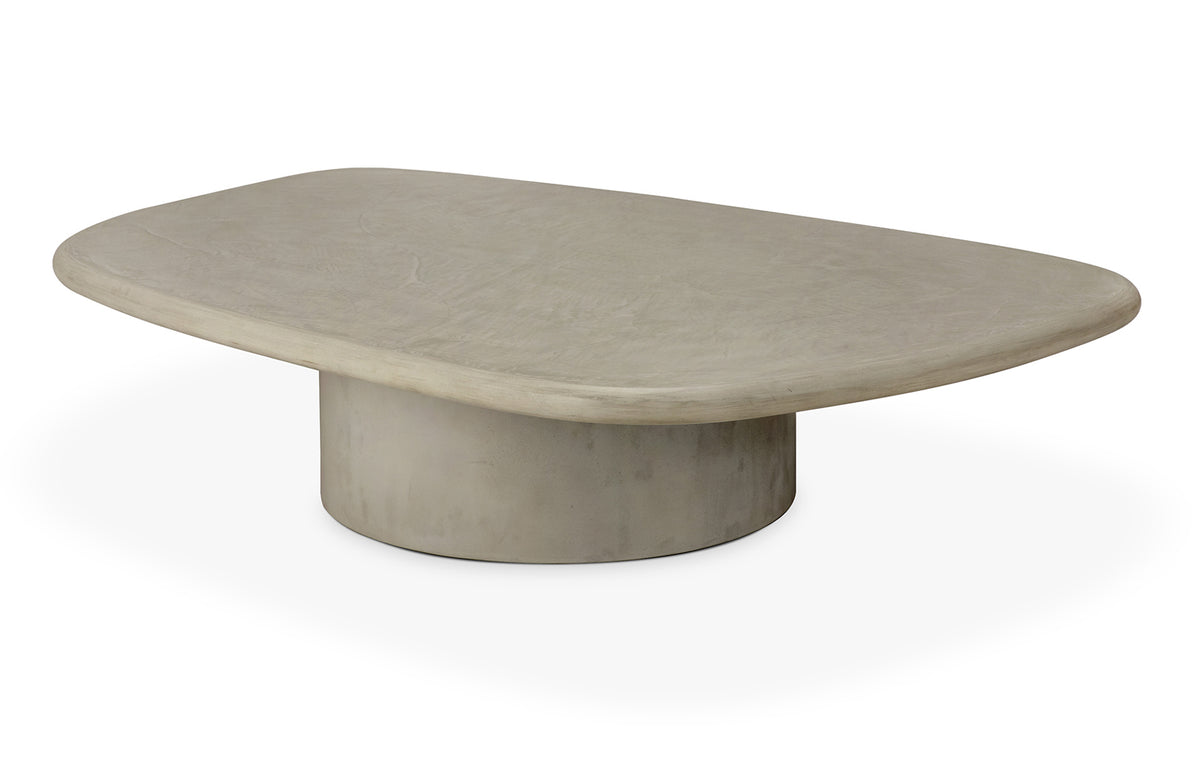 Elements Outdoor Coffee Table by Ethnicraft, showing angle view of elements outdoor coffee table.