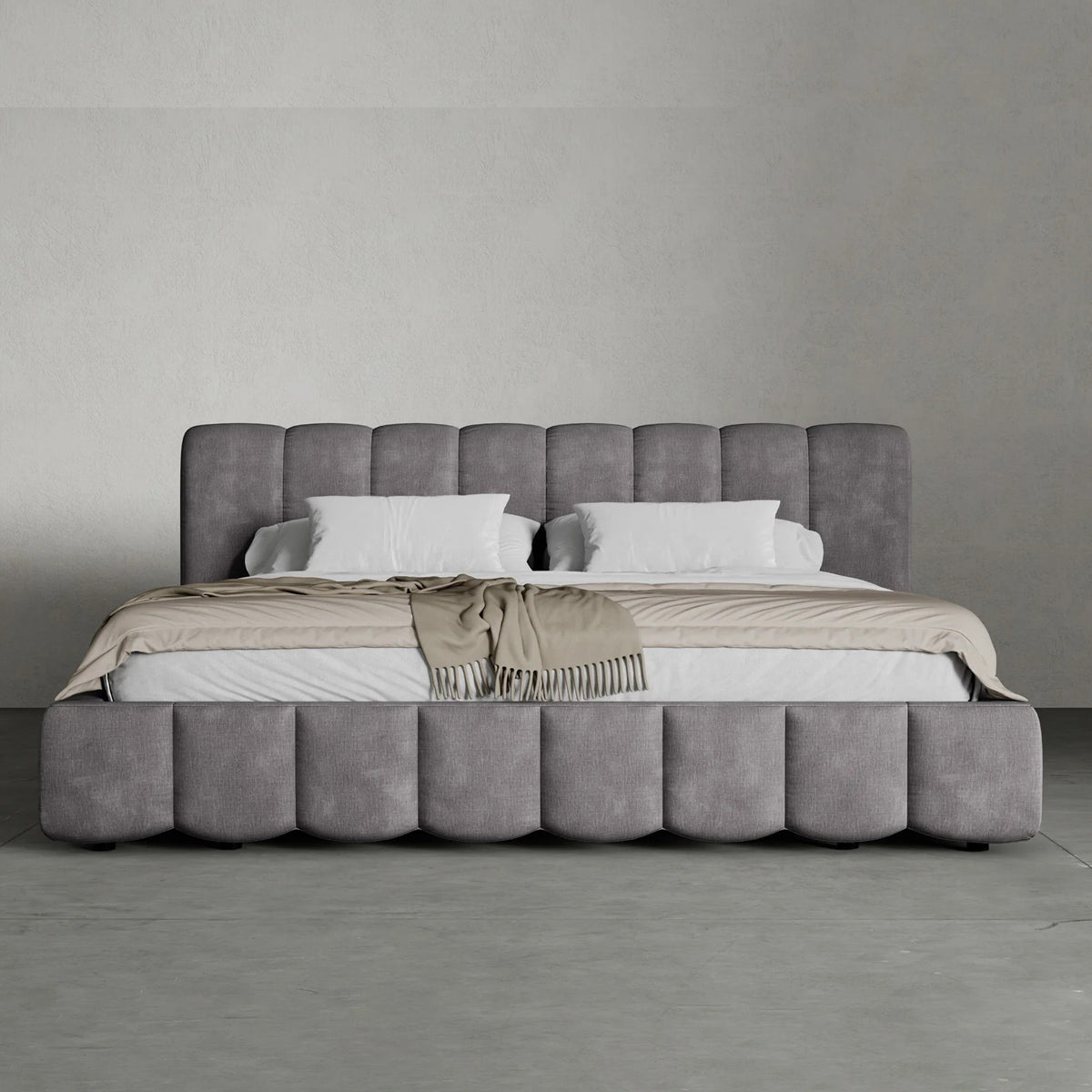 Elvara Bed by Viesso, showing elvara bed in live shot.