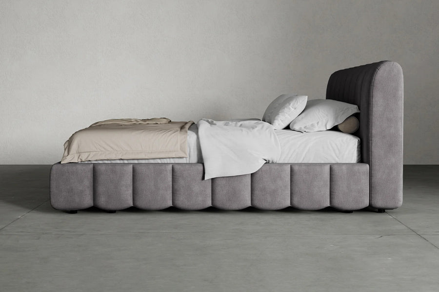 Elvara Bed by Viesso, showing elvara bed in live shot.