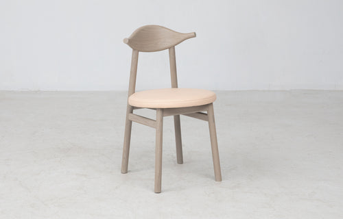 Ember Dining Chair by Sun at Six - Nude Wood + Natural Leather.