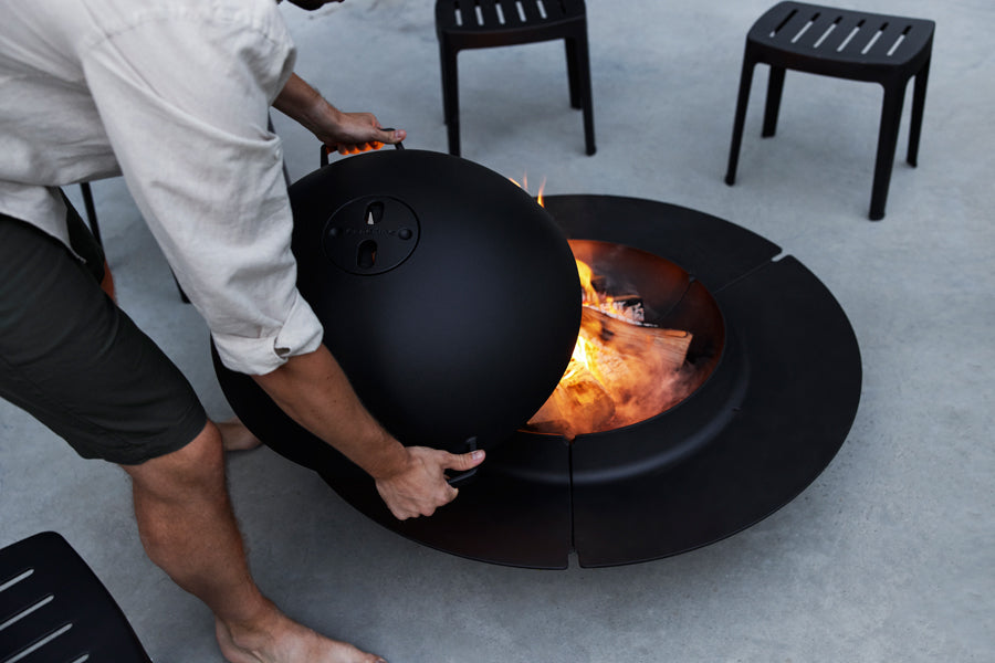 Ember Fire Pit by Cane-Line, showing ember fire pits in live shot.