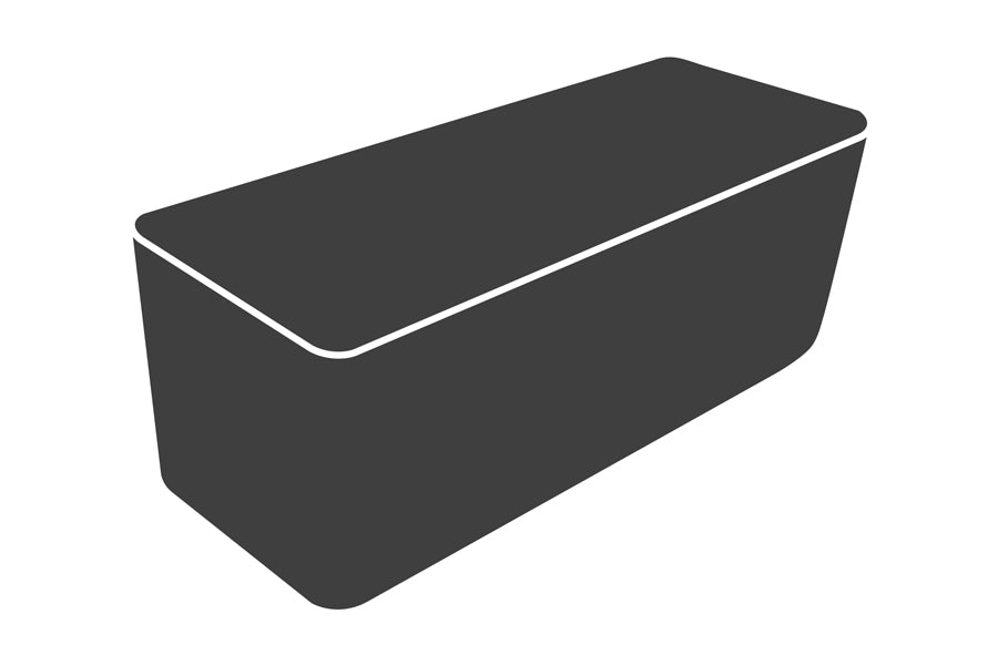 Endless Dining Table by Cane-Line, showing cover for endless dining table in black.