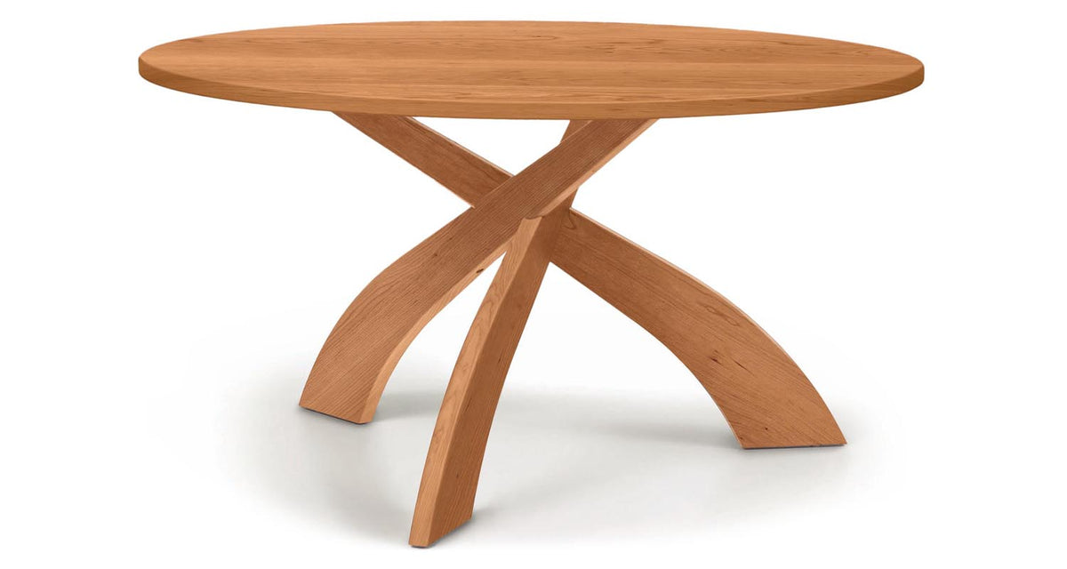 Entwine Chat Height Round Fixed Top Table by Copeland Furniture, showing front view of entwine chat height round fixed top table.