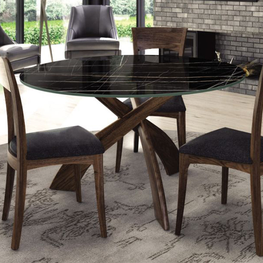 Entwine Chat Height Round Sintered Stone Top Table by Copeland Furniture, showing entwine chat height round sintered stone top table in live shot.