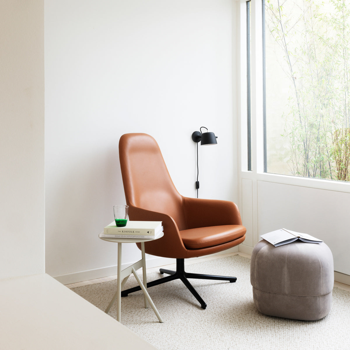 Era Lounge Swivel Alu Chair by Normann Copenhagen, showing era lounge swivel alu chair in live shot.