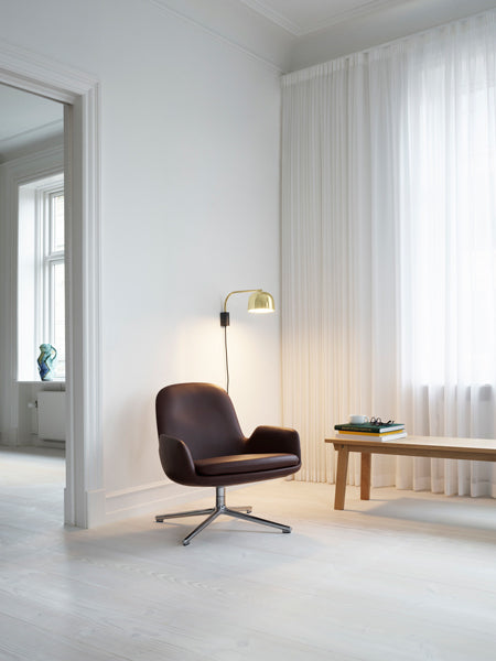 Era Lounge Swivel Alu Chair by Normann Copenhagen, showing era lounge swivel alu chair in live shot.