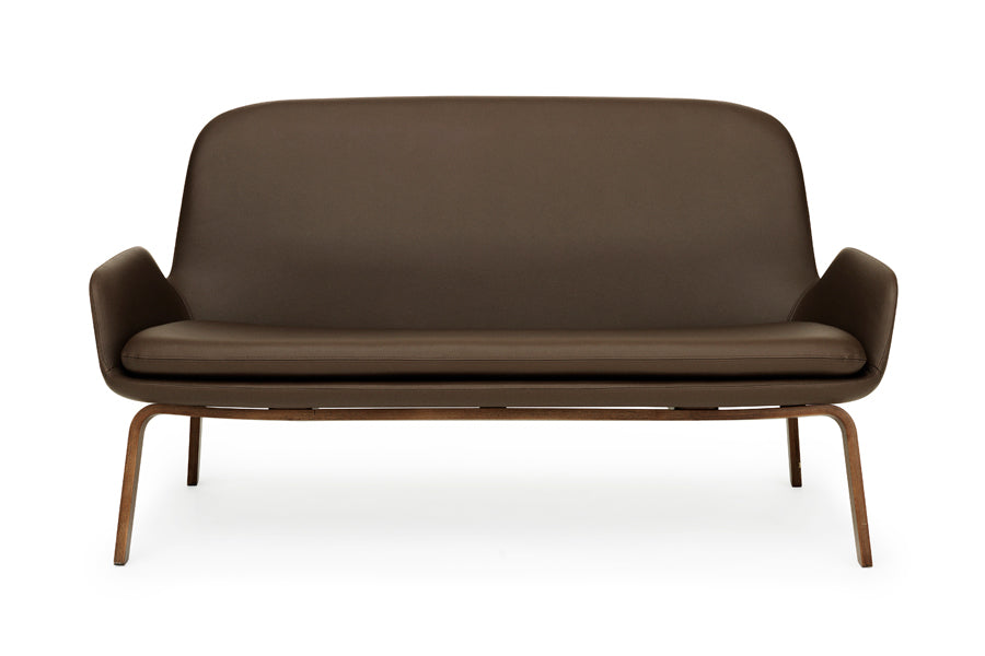 Era Sofa by Normann Copenhagen, showing front view of era sofa in walnut veneer wood/group 7.