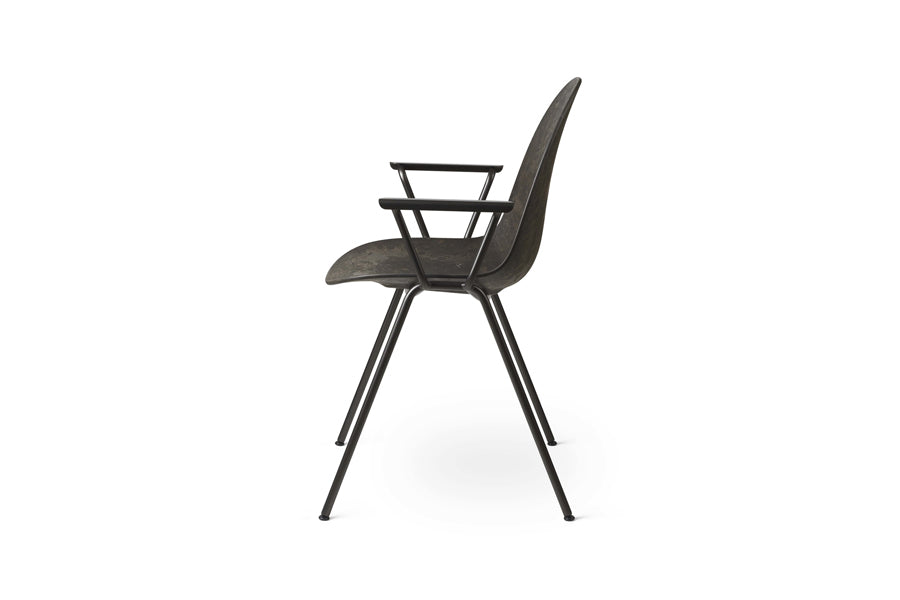 Eternity Armchair by Mater, showing side view of eternity armchair in black coffee waste/black aluminum.