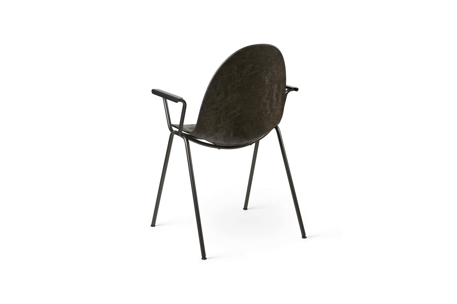 Eternity Armchair by Mater, showing back view of eternity armchair in black coffee waste/black aluminum.