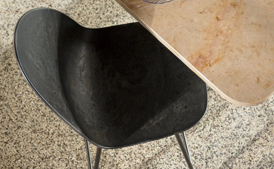 Eternity High Stool by Mater, showing closeup view of eternity high stool in live shot.