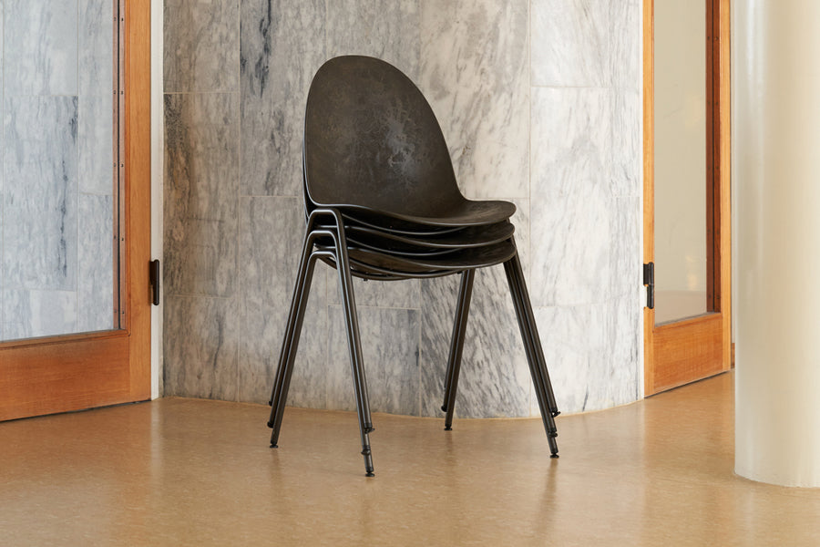 Eternity Sidechair by Mater, showing eternity sidechairs in live shot.