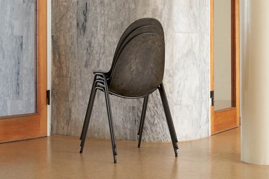 Eternity Sidechair by Mater, showing eternity sidechairs in live shot.