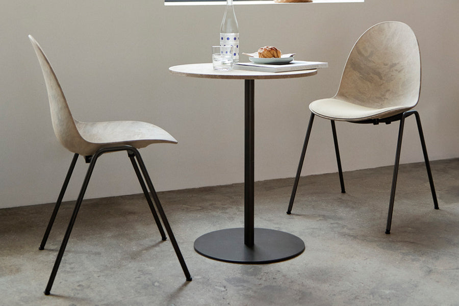 Eternity Sidechair by Mater, showing eternity sidechairs in live shot.