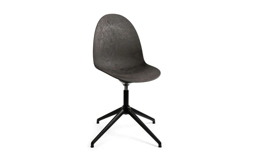 Eternity Swivel Chair by Mater - Without Castors, Black Aluminum, Black Coffee Waste.