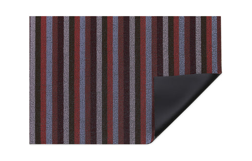 Even Stripe Shag Floor Mat by Chilewich - Berry Stripe Tufted Texture.