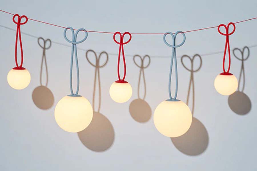 Bolleke Mini Hanging Lamp (Set of 3) by Fatboy, showing bolleke mini hanging lamp (Set of 3) in live shot.