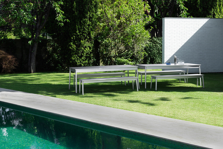 Ex Bench by Normann Copenhagen, showing ex benches in live shot.