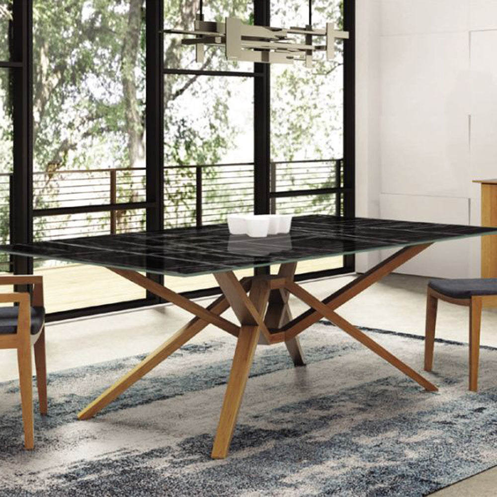 Exeter Sintered Stone Top Dining Table by Copeland Furniture, showing exeter sintered stone top dining table in live shot.