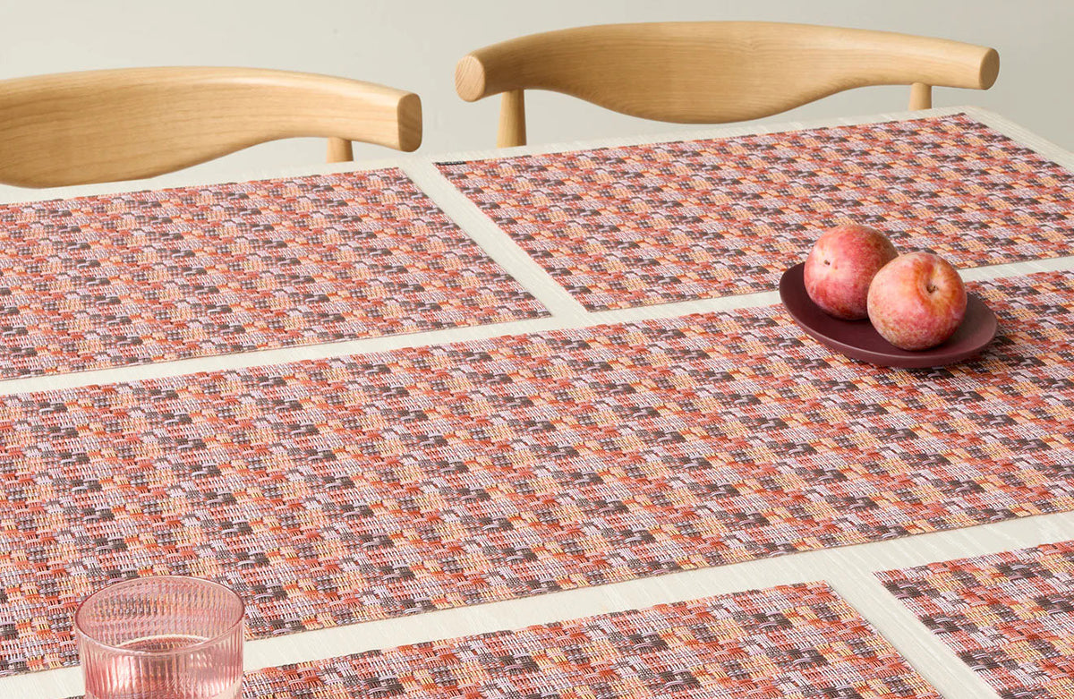 Fable Placemat by Chilewich, showing closeup view of fable placemats in live shot.