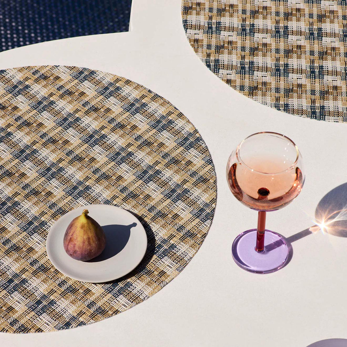Fable Placemat by Chilewich, showing closeup view of fable placemats in live shot.