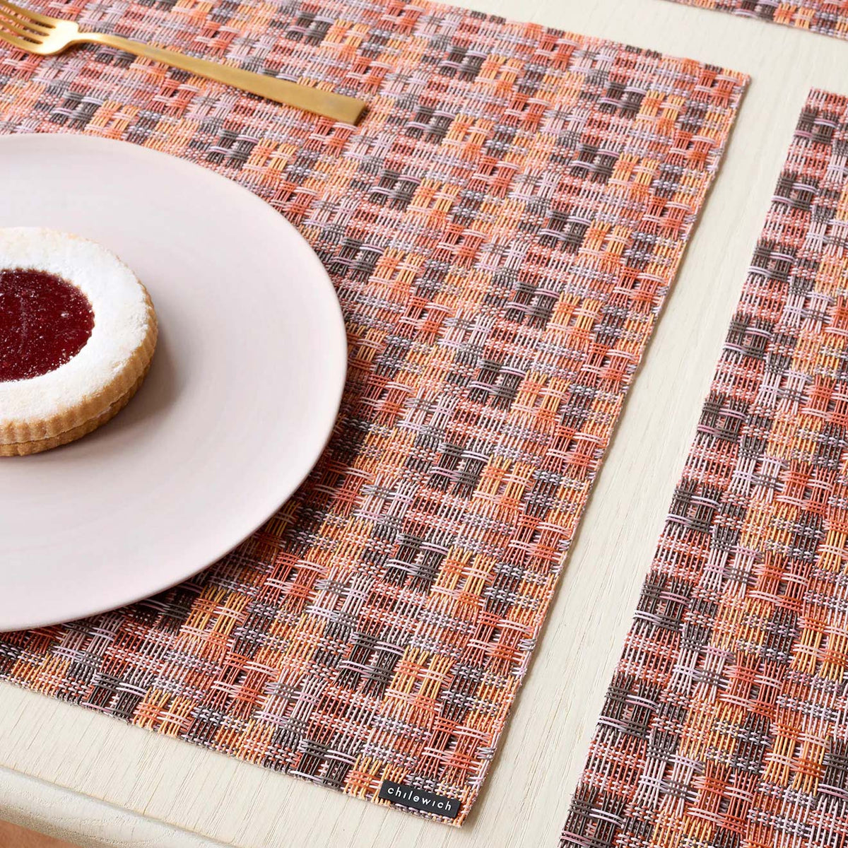 Fable Placemat by Chilewich, showing closeup view of fable placemats in live shot.