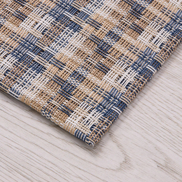 Fable Woven Floor Mat by Chilewich, showing closeup view of fable woven floor mat in live shot.