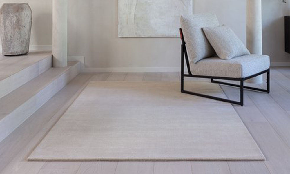 Fade Hand Woven Rug by Ligne Pure, showing fade hand woven rug in live shot.