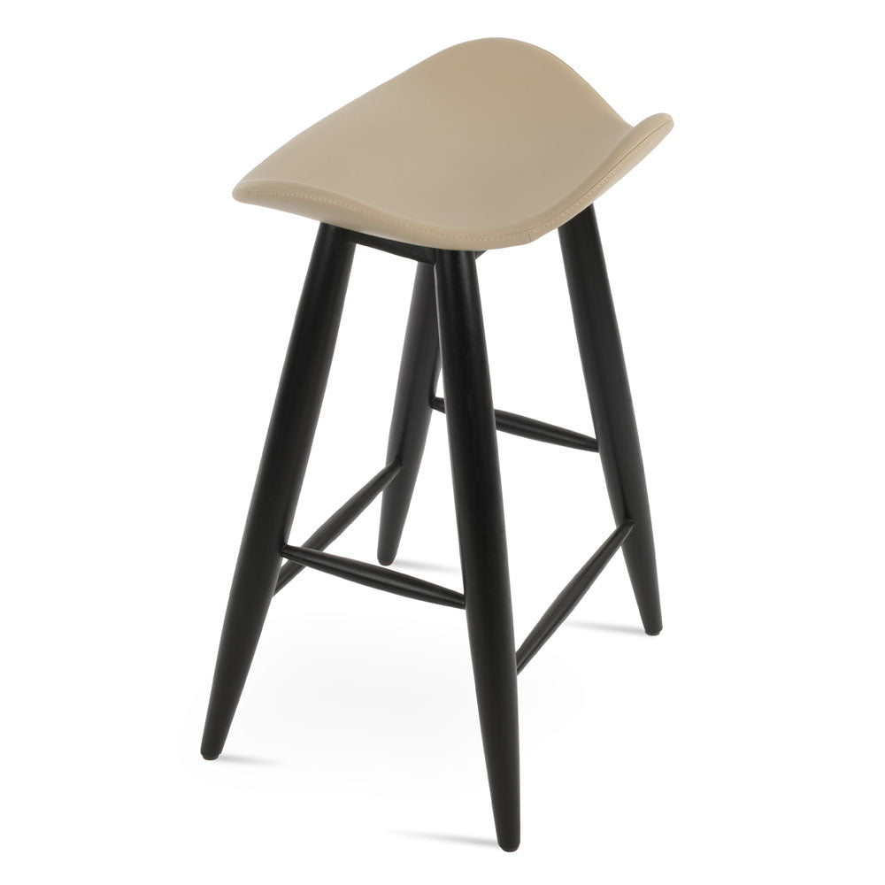 Falcon Baba Wood Stool by SohoConcept, showing top view of falcon baba wood stool.