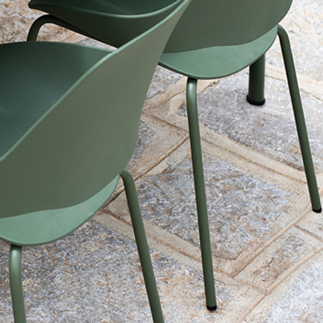 Falk Dining Chair by Houe, showing closeup view of falk dining chairs in live shot.