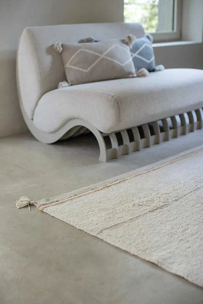 Fantasy Garden Washable Rug by Lorena Canals, showing fantasy garden washable rug in live shot.