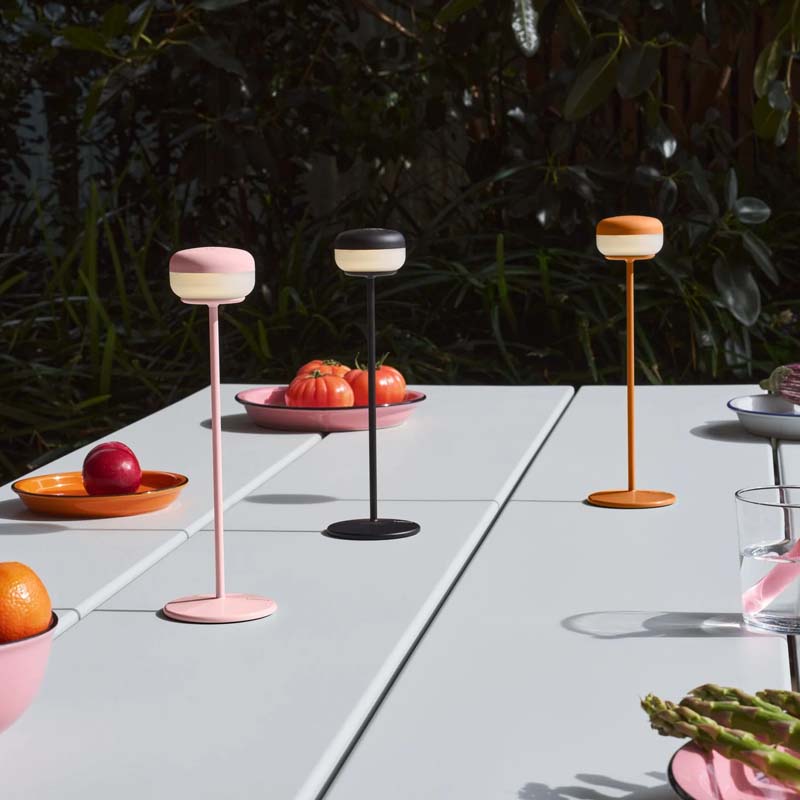 Cherrio Table Lamp by Fatboy, showing cherrio table lamp in live shot.
