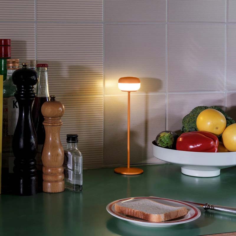 Cherrio Table Lamp by Fatboy, showing cherrio table lamp in live shot.