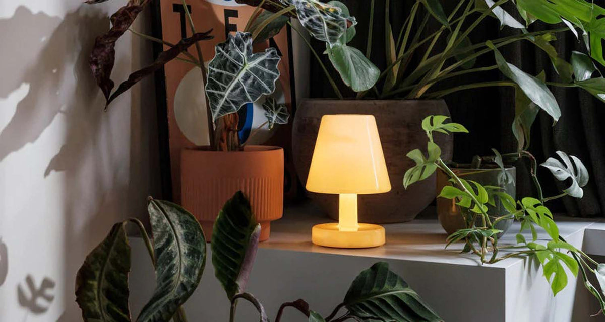 Edison The Ambiance Table Lamp by Fatboy, showing edison the ambiance table lamp  in live shot.