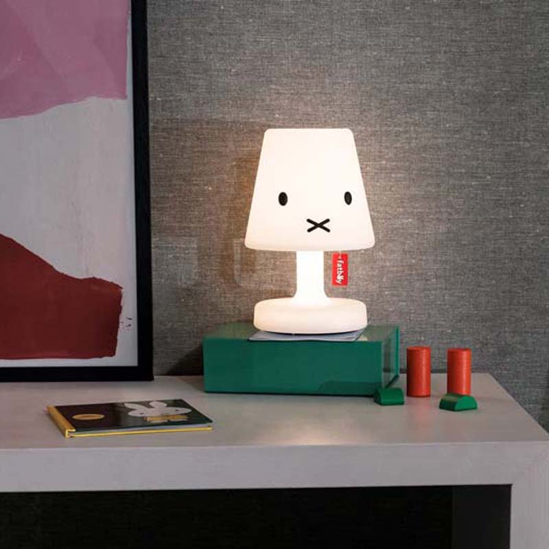 Edison the Petit x Miffy Portable Lamp by Fatboy, showing edison the petit x miffy portable lamp in live shot.
