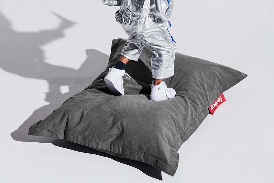 Junior Canvas Beanbag Chair by Fatboy, showing junior canvas beanbag chair in live shot.