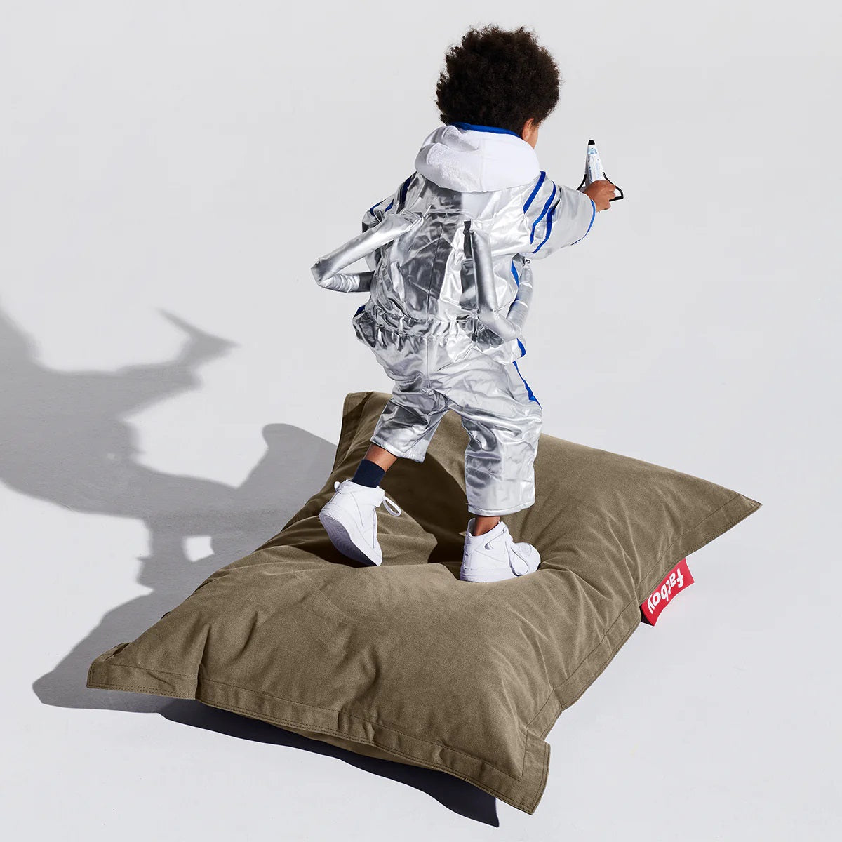Junior Canvas Beanbag Chair by Fatboy, showing junior canvas beanbag chair in live shot.