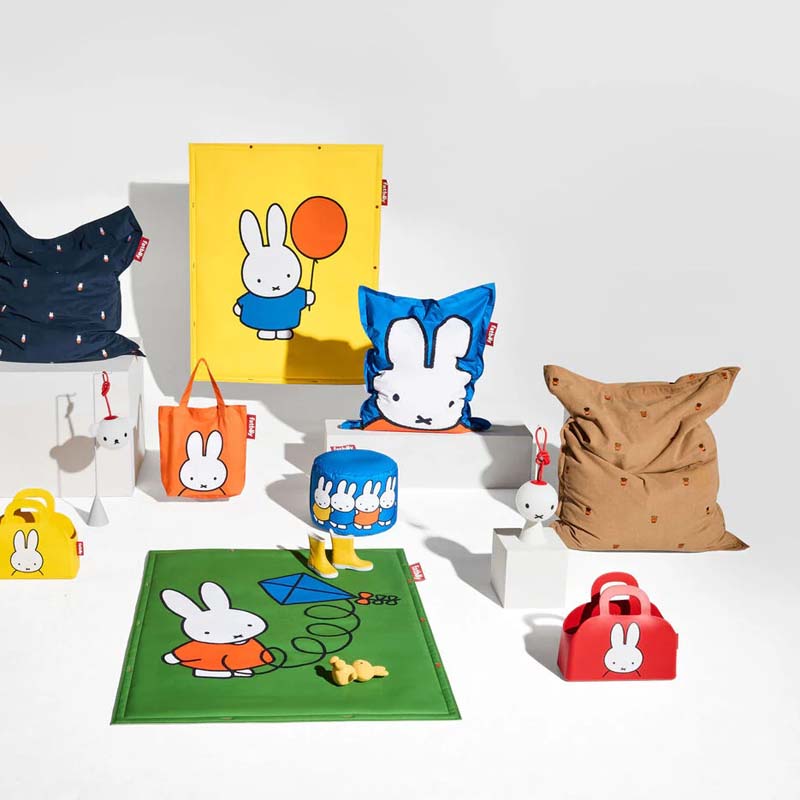 Original Slim Recycled Cord x Miffy & Boris Beanbag by Fatboy, showing original slim recycled cord x miffy & boris beanbag in live shot.