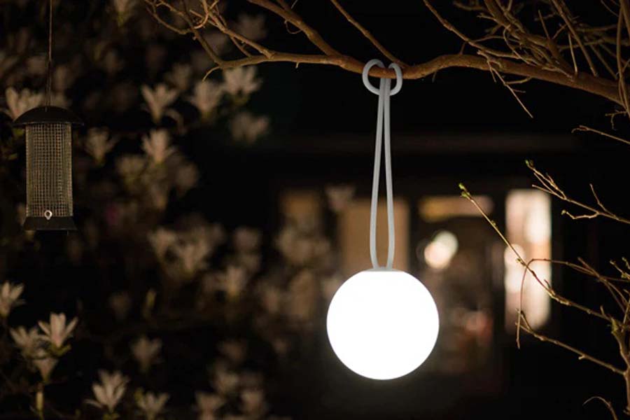 Bolleke Hanging Lamp by Fatboy, showing bolleke hanging lamp in live shot.